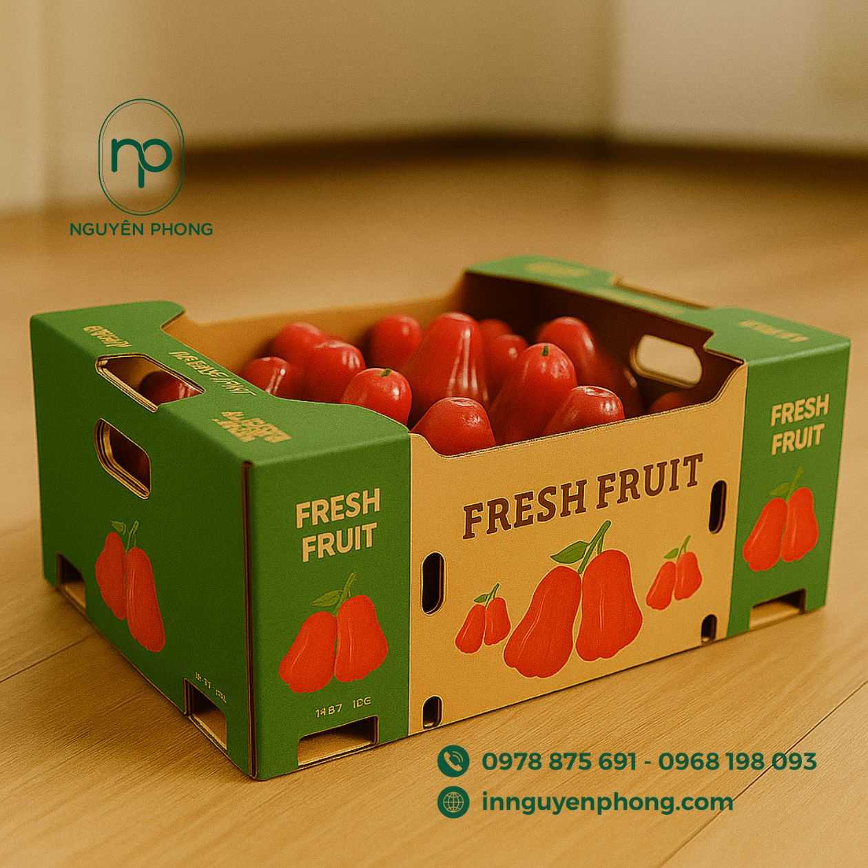 mẫu thùng carton đựng mận 